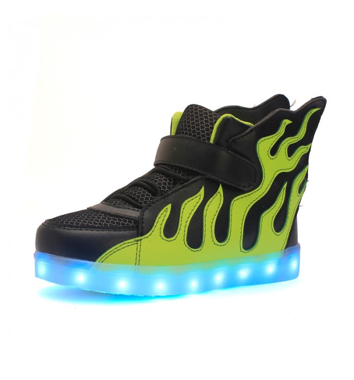 Leather led light up sneaker flame